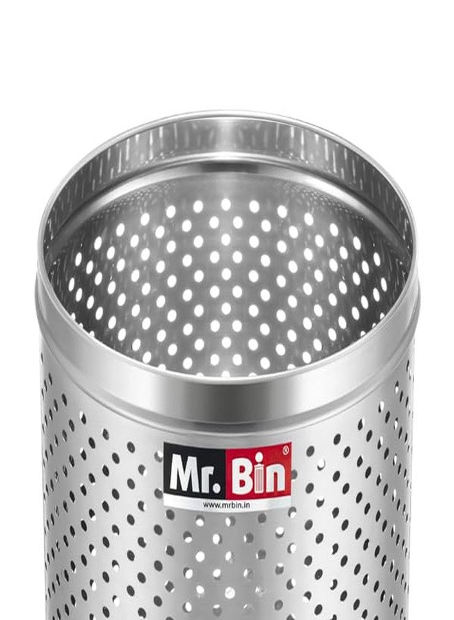 Mr. Bin Stainless Steel Dustbin | Perforated Stainless Steel bin | 8" x 12" Garbage Bin | SS 202 Modular Trash Can | Round-Shape Dustbin for Home, Bathroom, Kitchen, Room & Office | 9 Liter | - Image 4